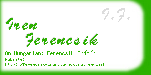 iren ferencsik business card